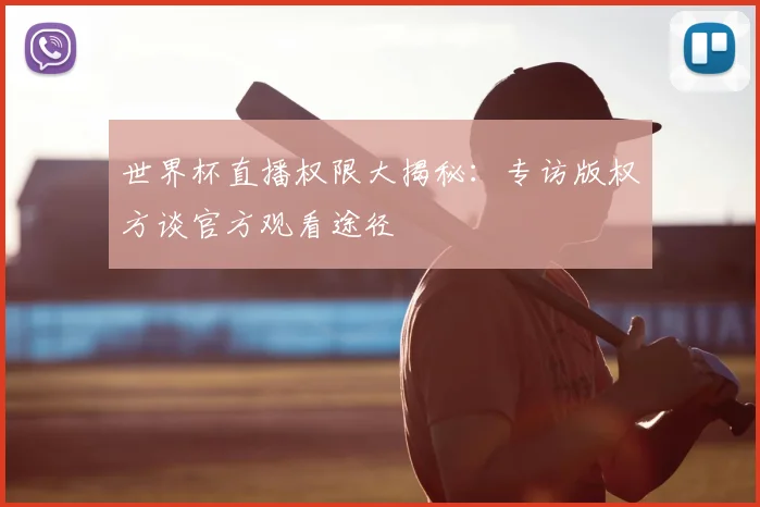 世界杯直播权限大揭秘:专访版权方谈官方观看途径